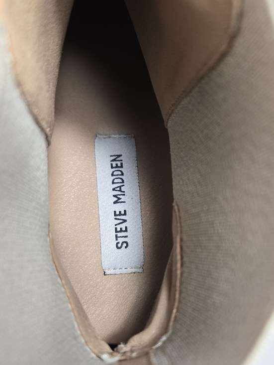 Steve Madden Moira Boutie Sand Suede Women's Sz 8 Combat Moto Chunky Casual - Picture 7 of 8